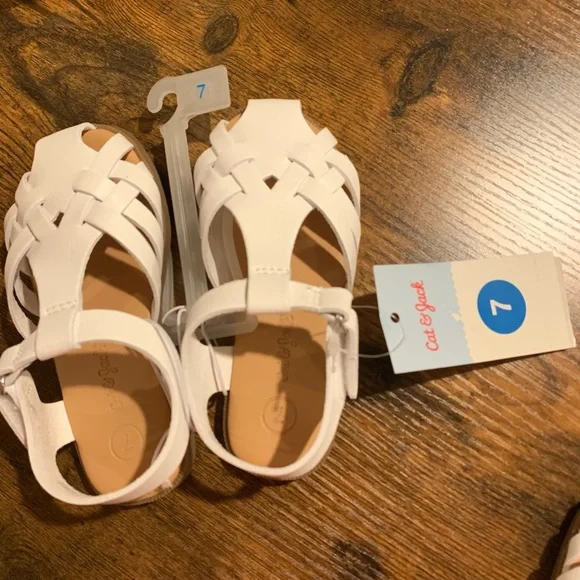 Buy 1 get one 50% off kids shoes Mix&Match 
Cat & Jack White Kids Sandals - Picture 2 of 7